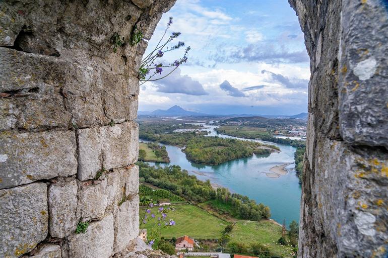 Aussicht vom Rozafa-Schloss in Shkoder