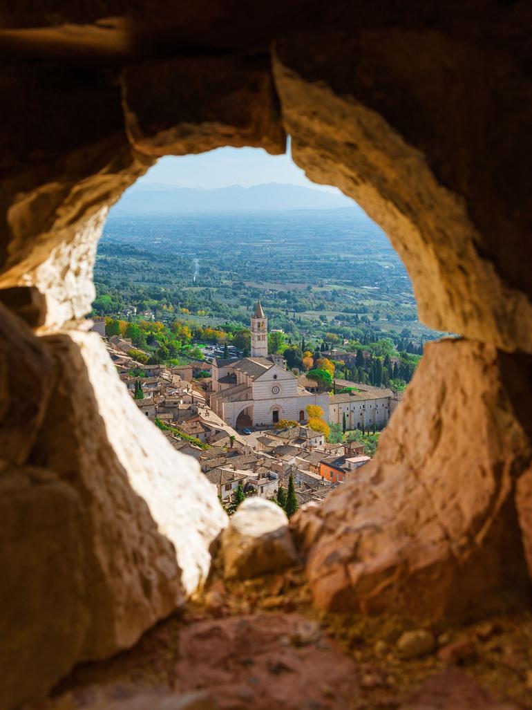 Aussicht von der Rocca Maggiore über Assisi