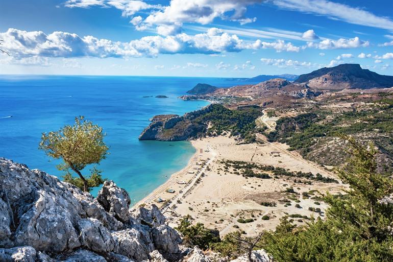 Aussicht vom Kloster Tsambika auf Rhodos