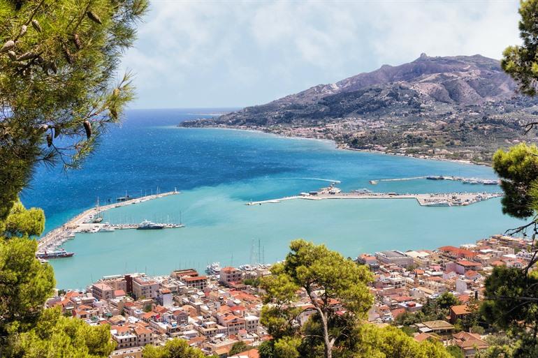 Aussicht auf das venezianische Schloss auf Zakynthos