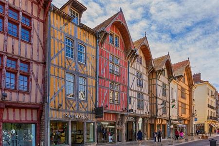 Fachwerkhäuser im alten Stadtzentrum von Troyes