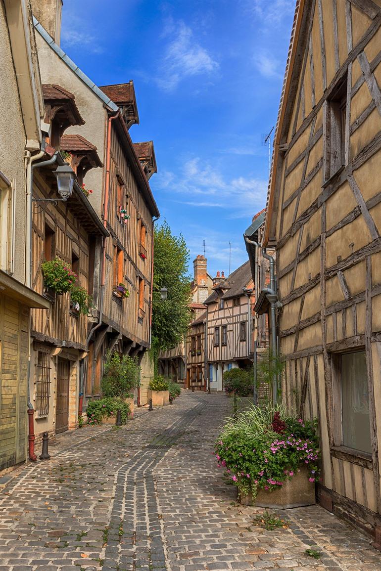 Fachwerkhäuser im alten Stadtzentrum von Troyes