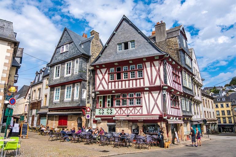 Fachwerkhäuser in Morlaix, Bretagne