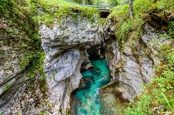 Velika Korita oder die Große Schlucht am Fluss Soča in Slowenien