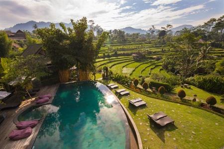 Buchen Sie Ihren Aufenthalt in der Sawah Indah Villa mitten in den Reisfeldern