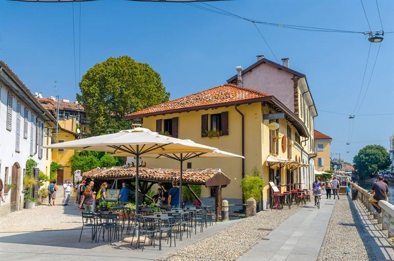 Vicolo dei Lavandai im Navigli-Viertel, Mailand