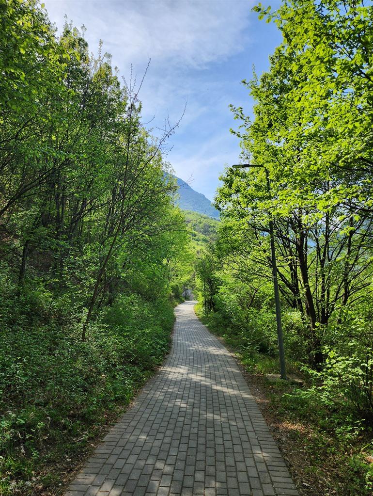 Spaziergang entlang des Lumbardhi-Flusses in Peja