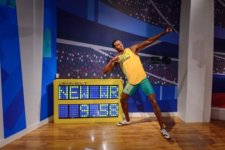 Wachsfigur Usain Bolt im Madame Tussauds, London