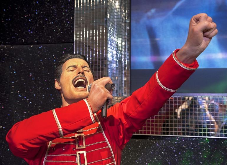 Wachsfigur von Freddie Mercury im Madame Tussauds, London