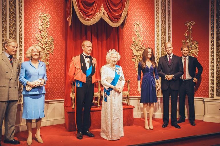 Wachsende Wachsfiguren der Royals im Madame Tussauds, London