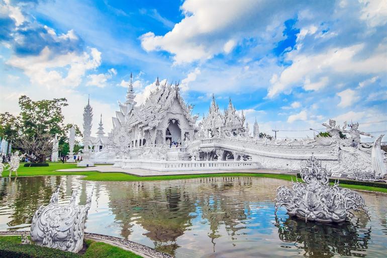 Wat Rong Khun, die Weiße Tempel von Chiang Rai, Thailand