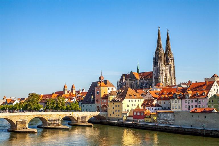 Blick auf Regensburg, Bayern
