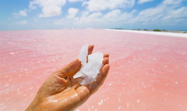 Salzkristalle bei den Salzpfannen von Bonaire