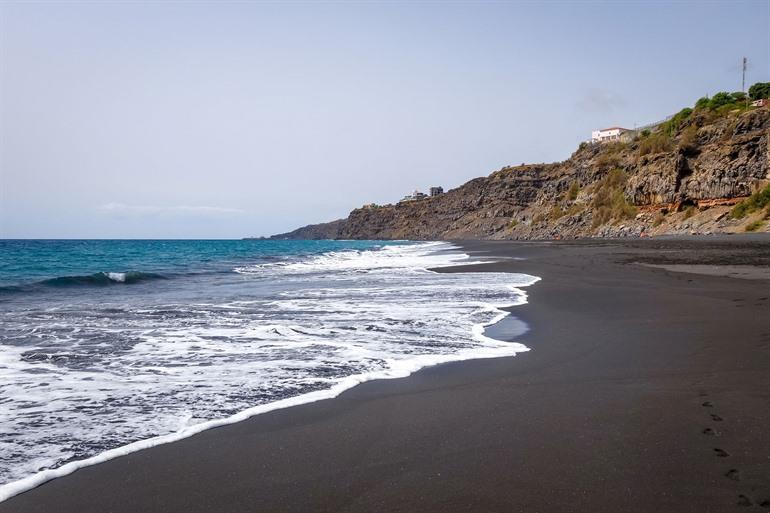 Schwarzer Sandstrand Bila, Insel Fogo, Kap Verde