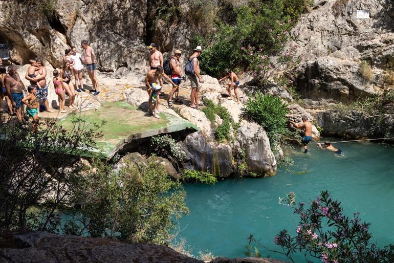 Schwimmen bei den Les Fonts d'Algar (Algar-Wasserfälle)