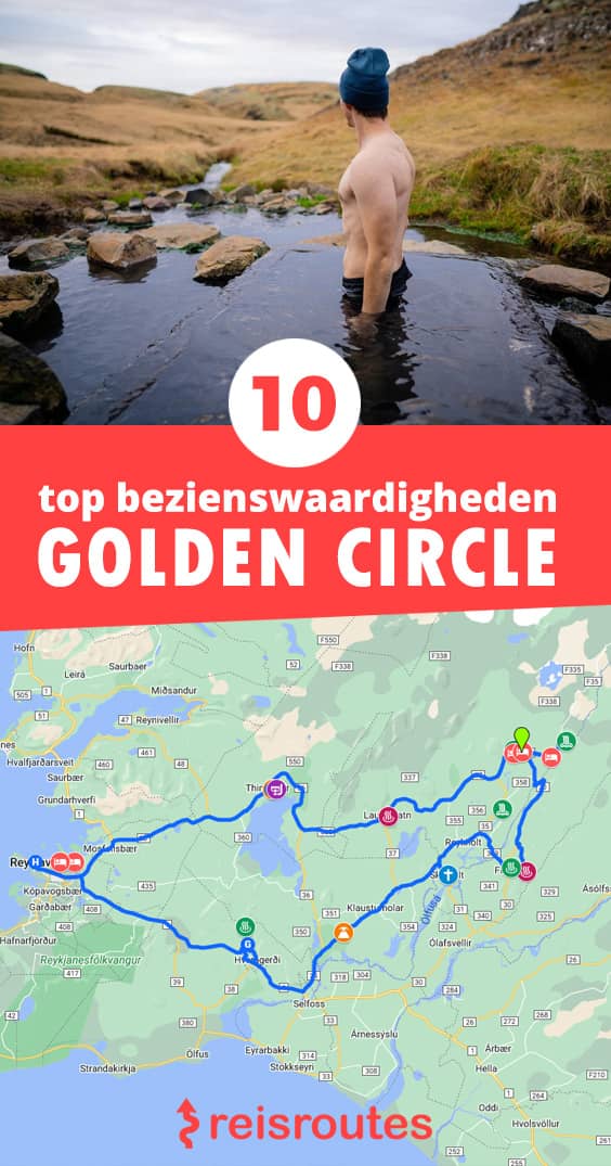 Pinterest 10 Sehenswürdigkeiten entlang des Goldenen Kreises in Island + Karte