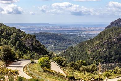 Fahrradroute entlang des südlichen Teils der Tramuntana ab Palma