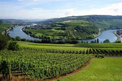Autobahn zu den luxemburgischen Weinbergen an der Mosel + Karte
